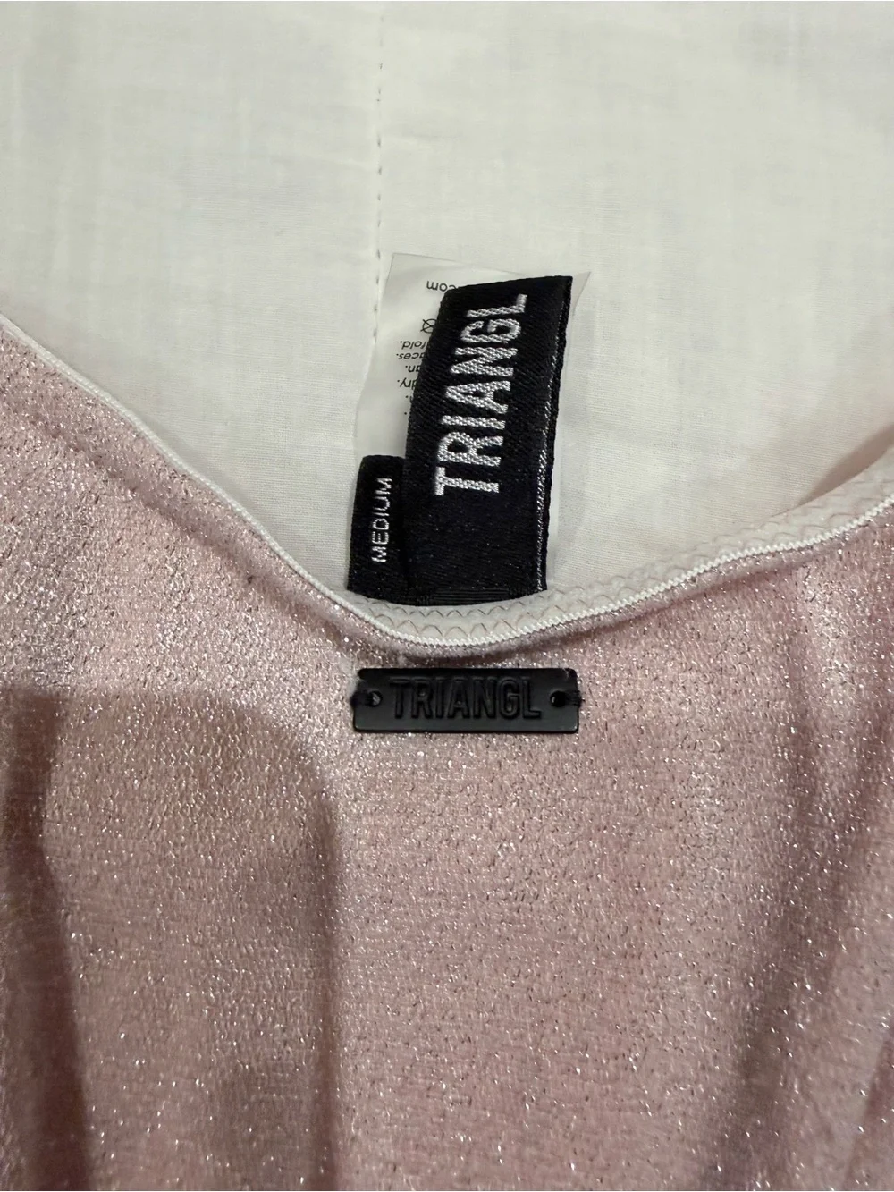 triangl swimwear Shimmery Pale Pink Bikini Set